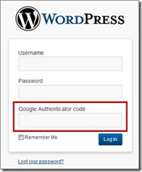WordPress login with Google Authenticator
