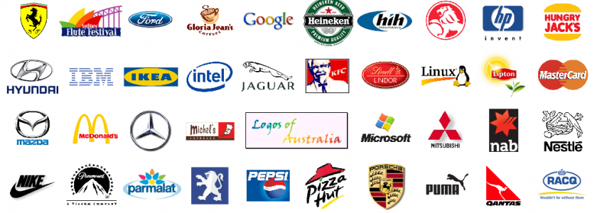 Block of Famous Corporate Logos
